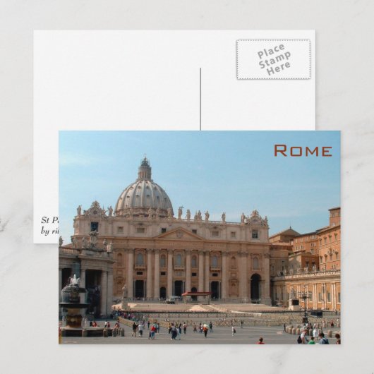 Rom - Petersdom Postkarte (Vorne/Hinten)