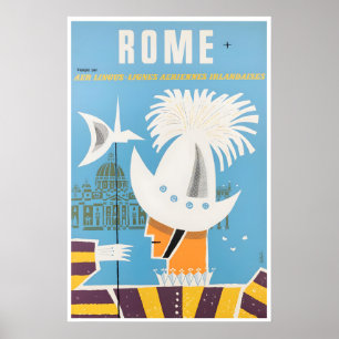 Rom-Reiseplakat Italien Schild Aer Lingus Druck