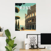 Rom Reiseplakat - Kolosseum Mauer Poster (Heimbüro)