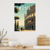 Rom Reiseplakat - Kolosseum Mauer Poster (Küche)