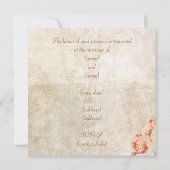 Rom Rosa Rosa Vintage Hochzeit Einladung (Rückseite)