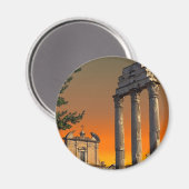Rom - Ruinen-Tempel im Forum Romanum Magnet (Vorderseite/Rückseite)