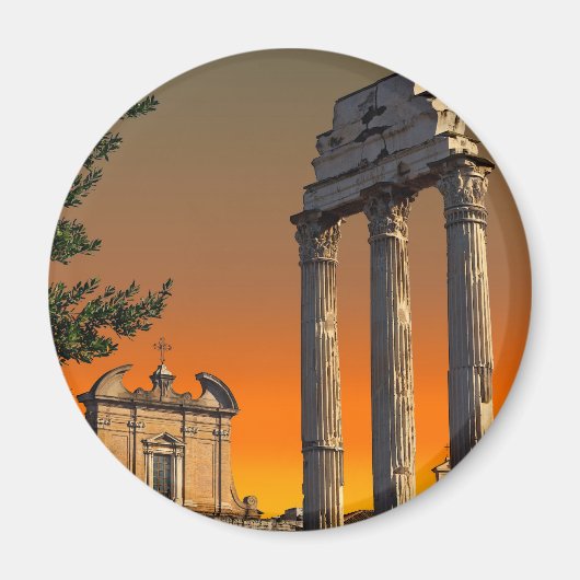 Rom - Ruinen-Tempel im Forum Romanum Magnet (Vorne)