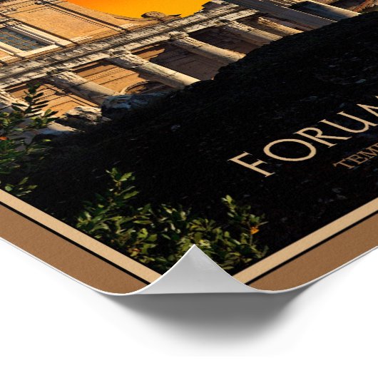Rom - Ruinen-Tempel im Forum Romanum Poster (Ecke)