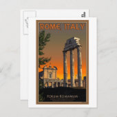 Rom - Ruinen-Tempel im Forum Romanum Postkarte (Vorne/Hinten)
