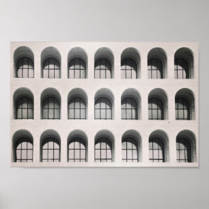 Rom. Schwarz-Weiß-Foto. Moderne Architektur Poster