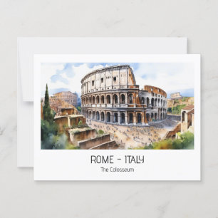 Rom Sehenswürdigkeiten Aquarell Colosseum Postkarte