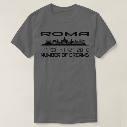 Rom Skyline Silhouette GPS koordiniert IT1 T-Shirt (Design vorne)