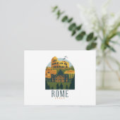 Rom Skyline Zeichnend Postkarte (Stehend Vorderseite)