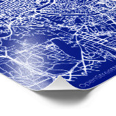 Rom Stadtplan Poster im Blueprint-Stil (Ecke)