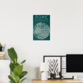 Rom Stadtplan Poster – Moderne urbane Wandkunst (Heimbüro)