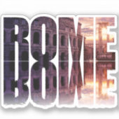 Rom Text mit Colosseum Souvenir Aufkleber (Vorderseite)