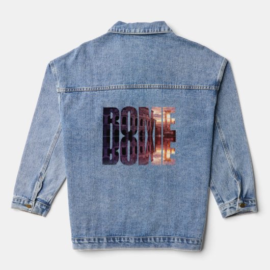 Rom Text mit Colosseum Souvenir Jeansjacke (Rückseite)