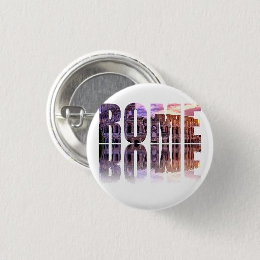 Rom-Text-Souvenir-Platz Button (Vorne & Hinten)