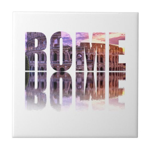 Rom-Text-Souvenir-Platz Fliese (Vorderseite)