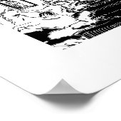 Rom Trevi Brunnen Schwarz-weiße Reise Poster (Ecke)