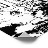 Rom Trevi-Brunnen Schwarz-weiße Reisen Poster (Ecke)