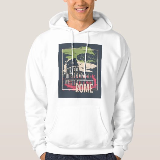 Rom Typografie: Eiffelturmposter. Hoodie (Vorderseite)