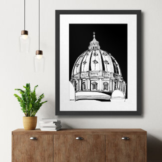 Rom Vatikanstadt St. Peter's Dome Travel Print Poster