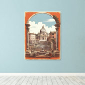 Rom-Vintage-Plakat Leinwanddruck (Insitu (Holzboden))
