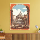 Rom-Vintage-Plakat Leinwanddruck (Insitu (Wohnzimmer))