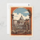 Rom-Vintage-Plakat Postkarte (Vorne/Hinten)