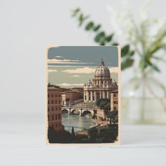 Rom-Vintage-Plakat Postkarte (Stehend Vorderseite)