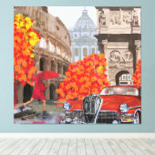 Rom-Vintage-Poster mit Raingesang Leinwanddruck (Insitu (Holzboden))