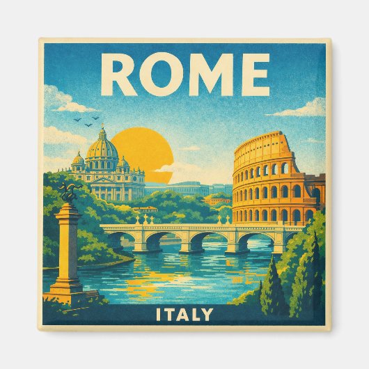 Rom Vintage Reise Poster Magnet (Vorne)