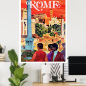 Rom, Vintage Reiseplakat Poster (Heimbüro)