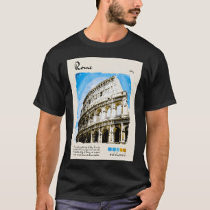 Rom Vintage Wasserfarbenreise T-Shirt