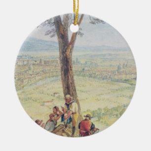 Rom von Monte Mario, c.1818 (w/c über Bleistift a Keramikornament