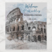 Rom Wasserfarbe Italien Weinkarte - Elegante, mass Weinetikett (Einzelnes Label)