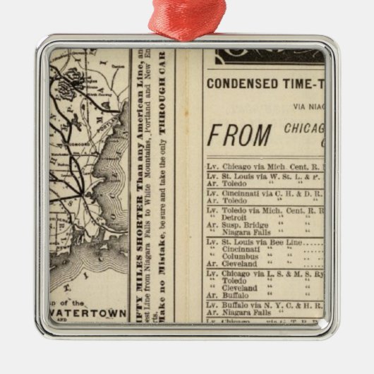Rom, Watertown und Ogdensburg Eisenbahn 2 Silbernes Ornament (Vorne)