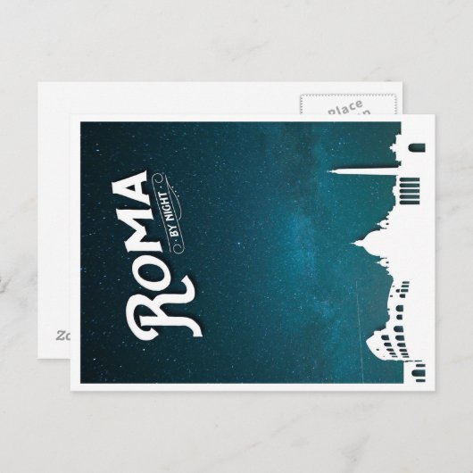 Roma bei Nacht - Postkarte (Vorne/Hinten)