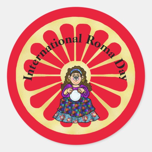 Roma Day Sinti und Roma Fortune Teller Stickers (Vorderseite)