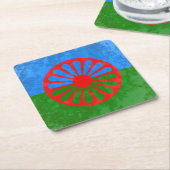 Roma-Flagge Rechteckiger Pappuntersetzer (angewinkelt)