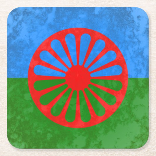 Roma-Flagge Rechteckiger Pappuntersetzer (Vorderseite)