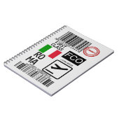 Roma-Flughafenreisetag Notizblock (Linke Seite)