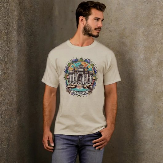 Roma flüstert Brunnen Mens Basic T-Shirt