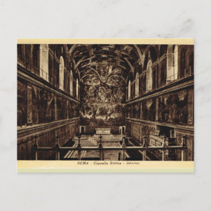 Roma Innen der Sixtinischen Kapelle Postkarte