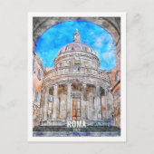 Roma Italien Berühmter Platz Wasserfarben Postkarte (Vorderseite)
