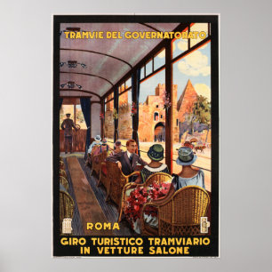 ROMA ITALY Sightseeing Tours Tramlinie Italien Poster
