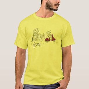 Roma Kolosseum Vespa Paar Grafik T-Shirt