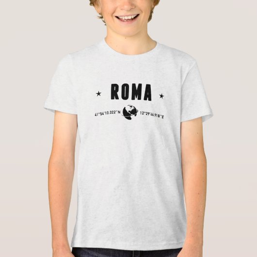 Roma Koordinaten mit Globus und Sternen Tri-Blend Shirt (Vorderseite)