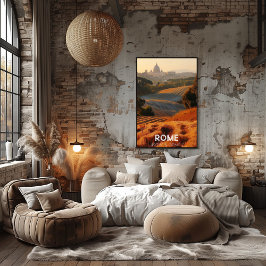 Roma: La Ciudad Eterna Paisaje Rústico y Vaticano. Poster