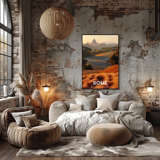 Roma: La Ciudad Eterna Paisaje Rústico y Vaticano. Poster