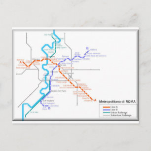 Roma Metro Map Postkarte