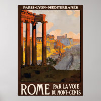 Roma, Rom, Alte Ruinen, Italien Reiseplakat