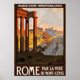 Roma, Rom, Alte Ruinen, Italien Reiseplakat Poster
